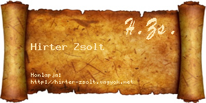 Hirter Zsolt névjegykártya